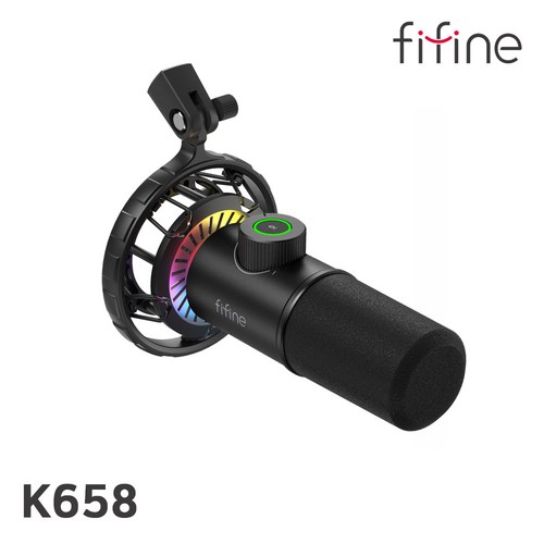 FIFINE K658 유튜브 게이밍 방송용 PC 홈레코딩 단일지향성 유선 다이나믹 마이크, K658 (유선)