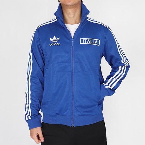 아디다스 트랙 자켓 이탈리아 Original 베켄바우어 스탠드 업 카라 블루-화이트 3S 로고