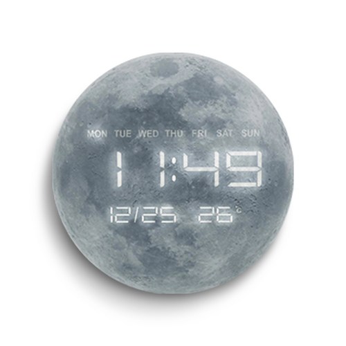 무소음 LED 인테리어 슈퍼문 오리지널 달표면 Moon 벽시계 집들이선물, 혼합색상