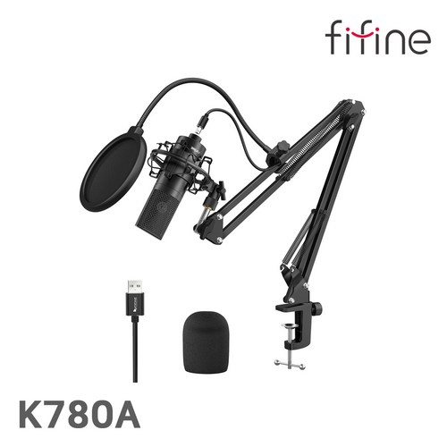 [정품] FIFINE K780A 마이크 풀패키지 개인방송 명품 마이크 세트 USB 유튜버 게이밍 스트리밍, K780A (유선)