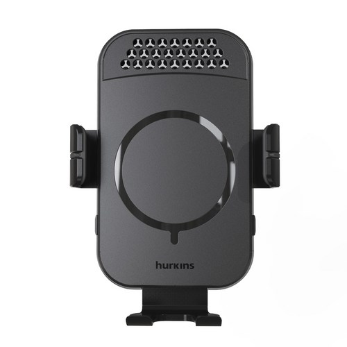 허킨스 Z플립 호환 에어클립 센서 차량용 핸드폰 고속 무선충전기 거치대 HSWC-910, 블랙