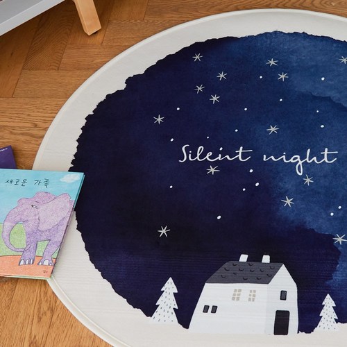 고요한밤 극세사 사계절 아이방 원형 러그 키즈 카페트