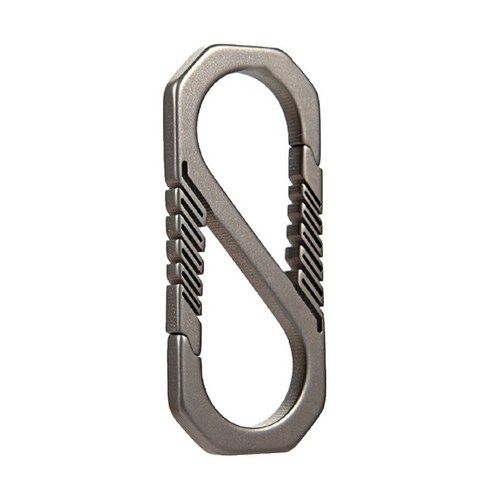 티타늄 합금 키 체인 자동차 키 홀더 야외 Carabiner 스프링 스냅 후크 클립, 티탄, T, 1개