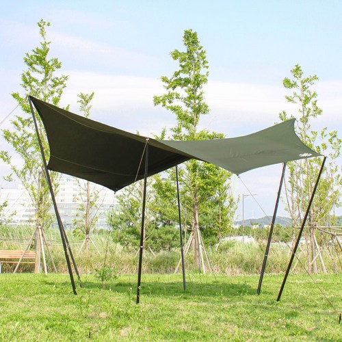 캠프빌리지 블랙코팅 옥타타프 4.3x4.3m M 카키, 단품