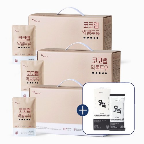 코코랩 약콩두유 통째 갈아 진한 무설탕 무첨가물 검은콩 더건강한 맷돌방식 NON GMO 100% 두유, 190ml, 60개
