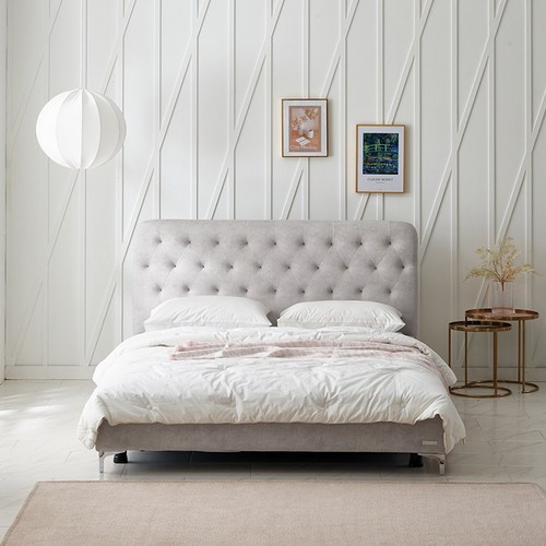 지정일배송 스테이 아쿠아텍스 패브릭 가죽 침대 Q (매트선택), 펄 아이보리, 리즌초이스 9존 26 필로우탑 퀸