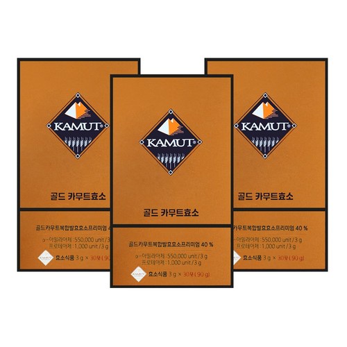 KAMUT 골드 카무트 효소 30포 소화 곡물발효 카뮤트, 90g, 3개