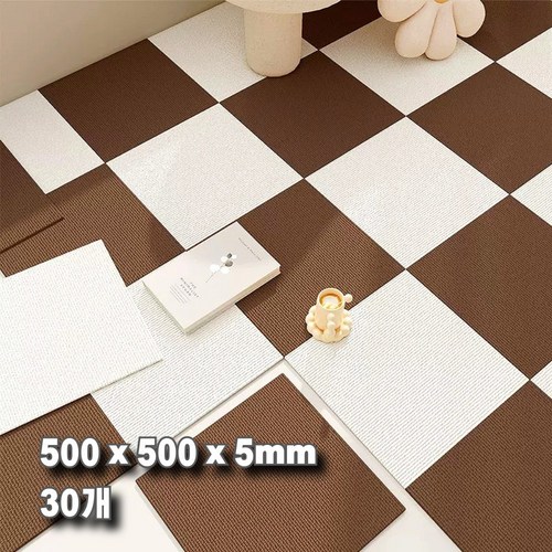 에이제이케이 [정품] 논슬립 흡착식 미끄럼방지 바닥 조각매트 카페트, 아이보리, 30p