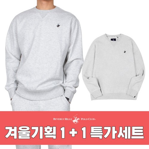 찬스 [1+1] 비버리힐즈폴로클럽 엔트리 기모 맨투맨 남자 여자 커플 스웻셔츠 BP-1033