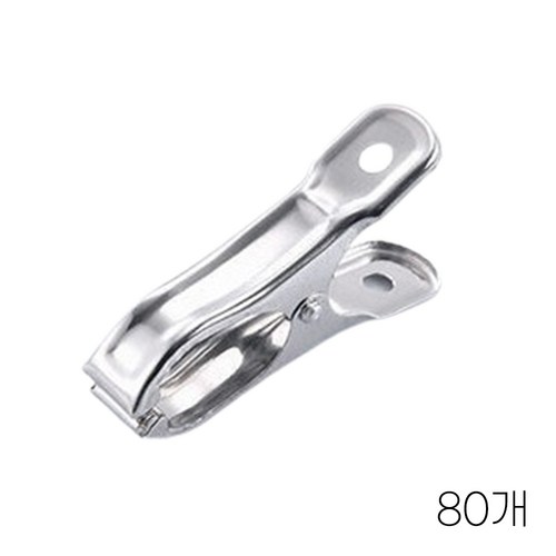 스테인리스 빨래집게 C형 50mm, 메탈, 80개