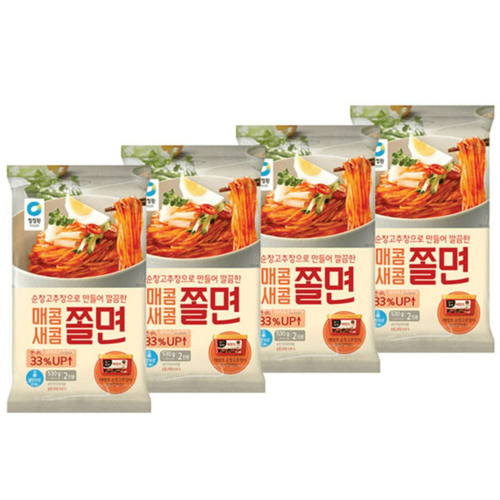 청정원매콤새콤쫄면530gx4개