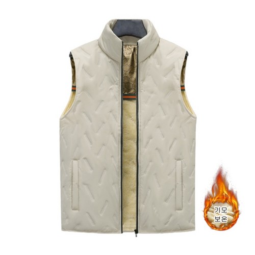 춘게엘 (M~5XL) 빅사이즈 남녀공용 가을 겨울 기모 조끼 커플 패딩 자켓 dn302