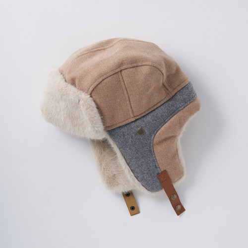 [초록네모] 부드러운 에코퍼의 빅사이즈 트래퍼햇 고급스러운 빈티지룩 Unisex Trapper Hat with Eco Fur Trim