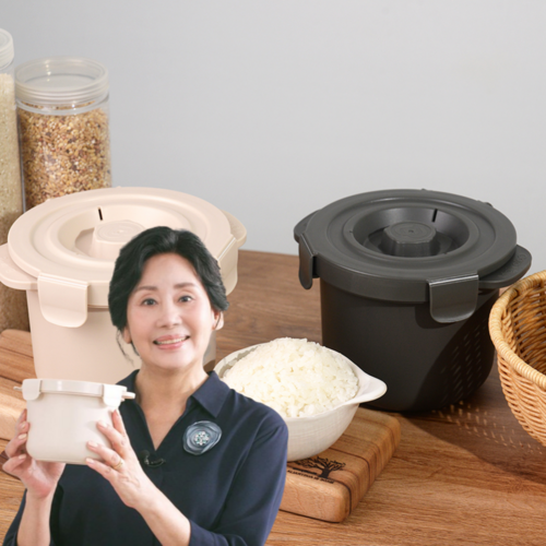 BNS 칼로라이트 당내리밥솥 전자레인지 당질저감밥솥, 1+1개, 크림색+진회색