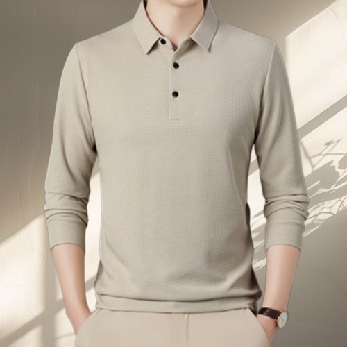 코엑티 남성 가을 겨울 와플 카라 긴팔 티셔츠