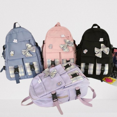 학생인기백팩책가방+아기자기한 브로치 랜덤발송