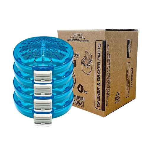 나오나 엘지 통돌이 세탁기 원형 필터 먼지망 호환, 4개