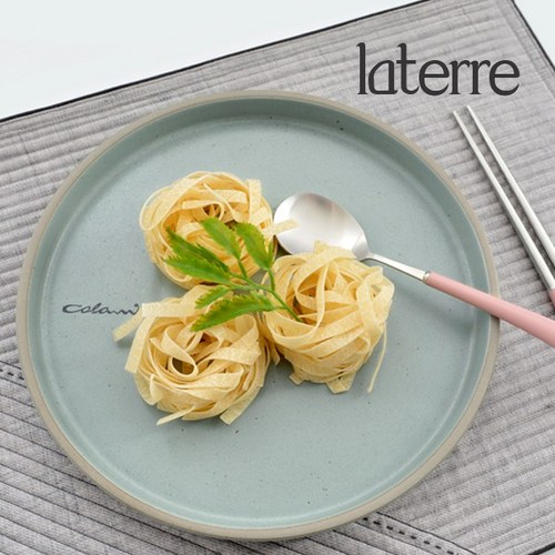 [laterre] 플레이트 접시 - (사이즈 소 중 대 선택1) 도자기접시&플레이팅접시, 중(스카이)1p, 1개