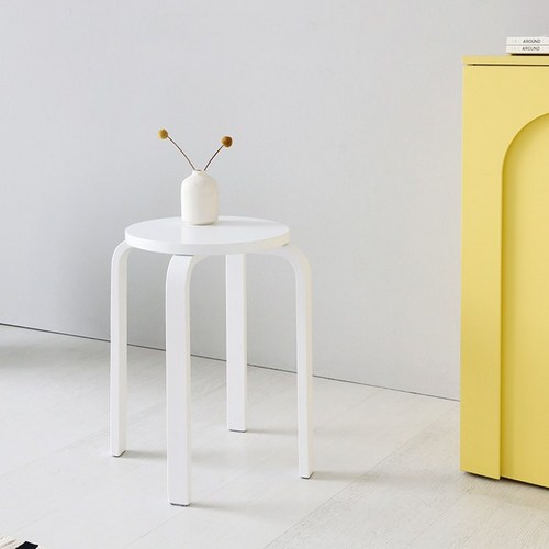 마켓비 OLIVER 버치 스툴, 올화이트, 1개