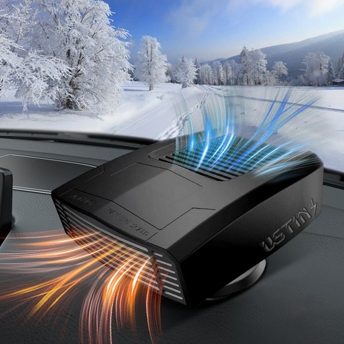 우스틴스 차량용히터 온풍기 시거잭 난방 앞유리 자동차 열풍기, 검은색, 1개