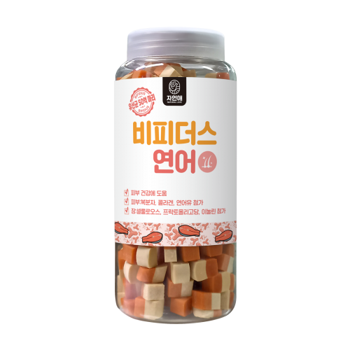 자연애 유산균(장+피부) 트릿 강아지 져키 간식, 연어, 2개, 500g