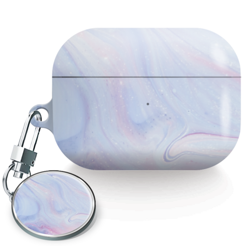 가꼬싶다 키링 마블링 에어팟케이스 버즈케이스, 바이올렛, 에어팟프로2