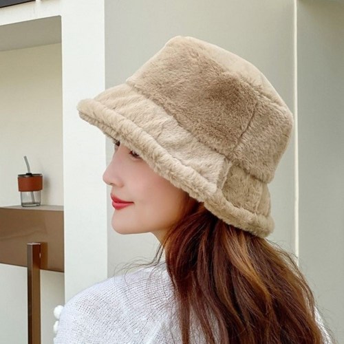 캐시벨 앙고라 퍼 버킷햇 벙거지 겨울 털모자