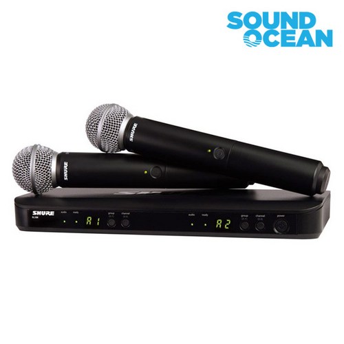 슈어 무선마이크 SHURE Wireless Microphone, BLX288/SM58(듀얼 무선핸드)