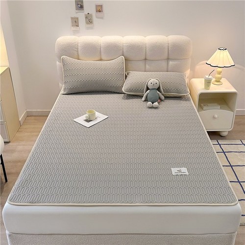 여름 접이식 쿨매트 라텍스아이스패드 냉감 패드+배게커버 세트 (S/SS/D/Q/SK), 그레이