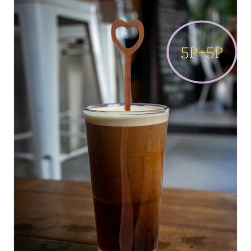 [센에코] 우드 머들러 하트 5+5 하이볼 칵테일 롱 머들러스틱 나무 티스푼, 머들러210(중) 5+5, 10개