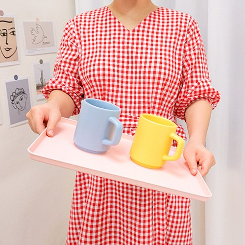 소꿉다락방 카페 논****** 사각 트레이 스테인레스 업소용 쟁반 혼밥트레이 9COLOR, 크리스탈화이트