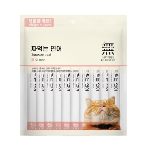 무마진 짜먹는 고양이 간식 40p, 연어, 480g, 1개