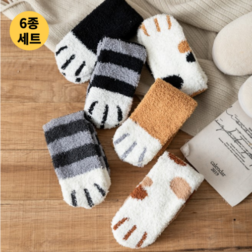 리리팝 여성 야옹이 수면양말 6종 세트