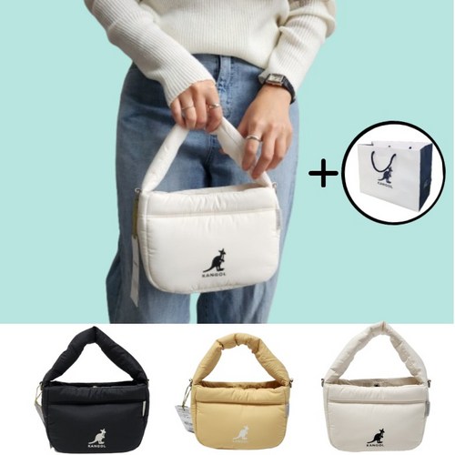 [백화점판] 캉골 토트백 크로스백 여성 가방 미니 캐주얼 핸드폰 WH 푸퍼 S + 쇼핑백