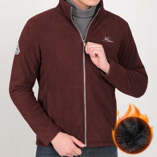 [스타일랑] 남성 겨울용 따뜻한 기능성 프리미엄 융털 플리스 집업 자켓_히팅웜 털자켓