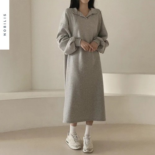 노빌리스 기모 빅사이즈 임산부 롱원피스 국내제작