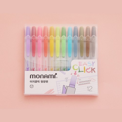 모나미이지클릭형광펜