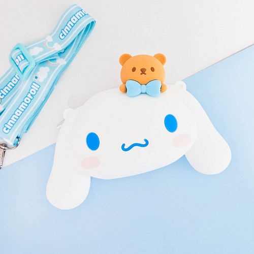 시나모롤 곰돌이 프렌즈 실리콘 파우치 크로스백 미니가방