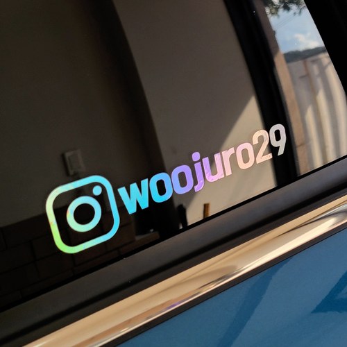 인스타그램 아이디 이름 스티커, 1개, 13cm x 검정