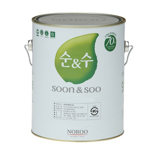 노루페인트 순수100 4L 수성 내부 친환경 DIY 페인트, 1개, 화이트