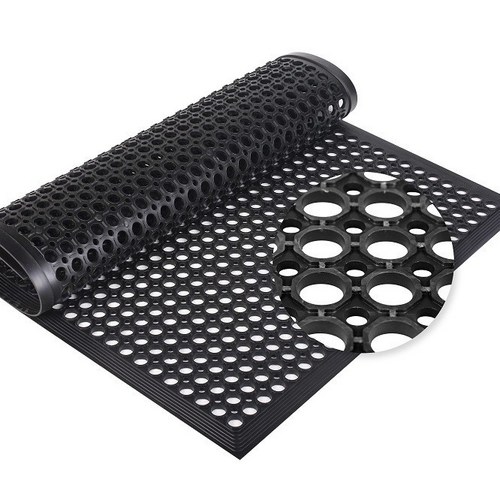 고무대형 현관매트 현관발매트 고무매트 미끄럼방지매트 업소용 출입구 발판 매트 쿠션 코일 베란다 깔판, 1개, 검정색, 현관동전고무매트