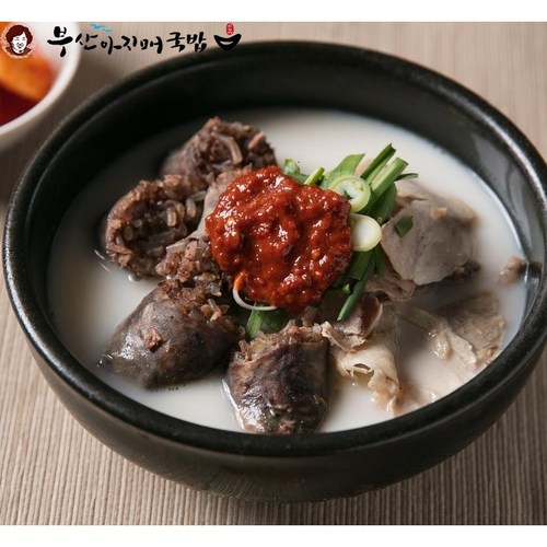 [부산아지매국밥] (다대기 1:1 증정) 저염육수와 한우사골첨가! 토종순대국밥 500g (소비기한 25.2.26), 1개
