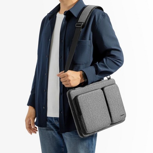 탐탁 A42 디펜더 랩탑 브리프케이스 맥북에어 맥북프로 그램 갤럭시북 크로스백 가방, Gray