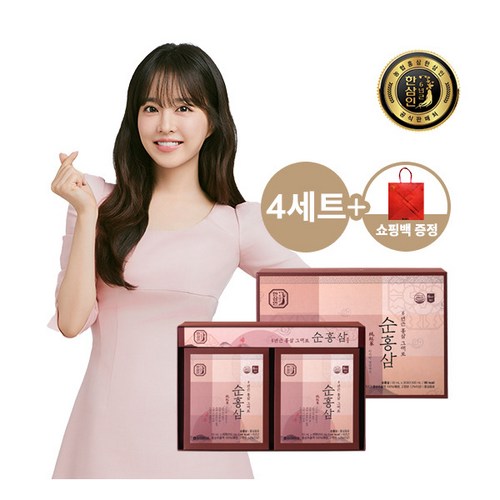 [한삼인] [농협홍삼] 6년근 순홍삼 50mlx30포 4세트+쇼핑백, 1.5L, 4개