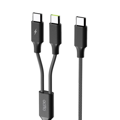 엑토 C to C 타입 멀티 고속 동시 충전 케이블 TC-44, 1.1m, 블랙, 1개