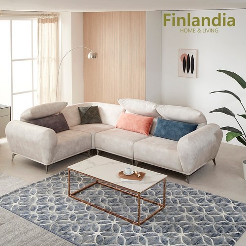 핀란디아 버블린 5인 마카우 기능성 패브릭 코너 카우치형 소파 풀세트, 브릭