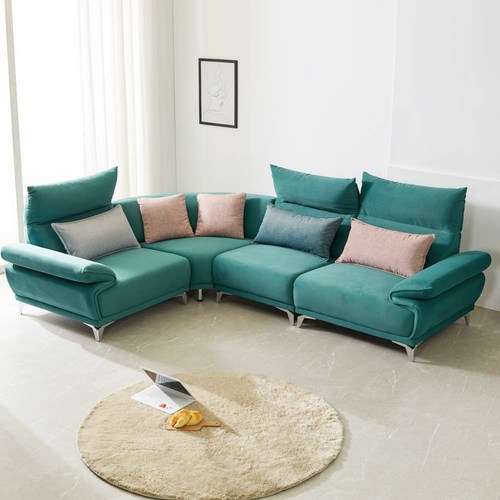 심원상사 조야원단 패브릭 쇼파 4인 코너형 이지클린 생활방수 소파 베드 BM-W8, 베이지