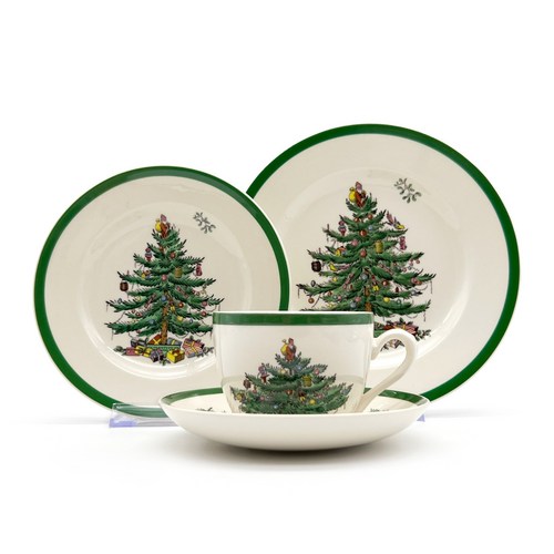 Antique 스포드 크리스마스 트리 4P 세트 영국산 크리스마스그릇 데코 고급식기, 1개