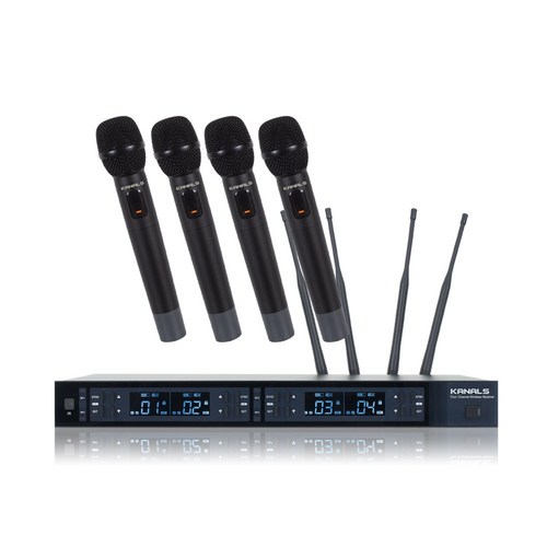 카날스 MW4000 4채널 무선마이크시스템 4개 강의용 연설용 공연용, 무선핸드4개