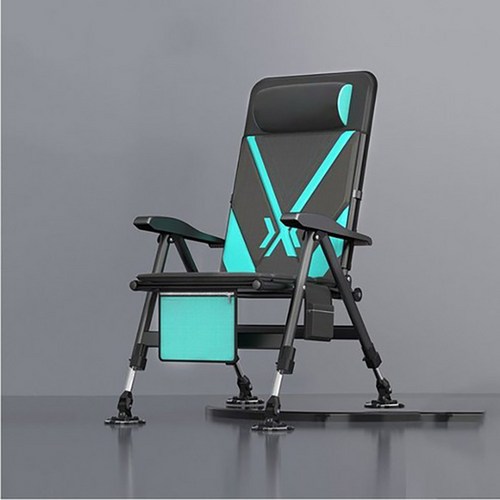 낚시 휴대용 접이식 의자 야외용 민물 바다 사계절, Black + Blue